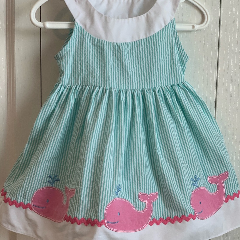 SALE🛍 5 for $25! Whale Seersucker Dress/Bloomers